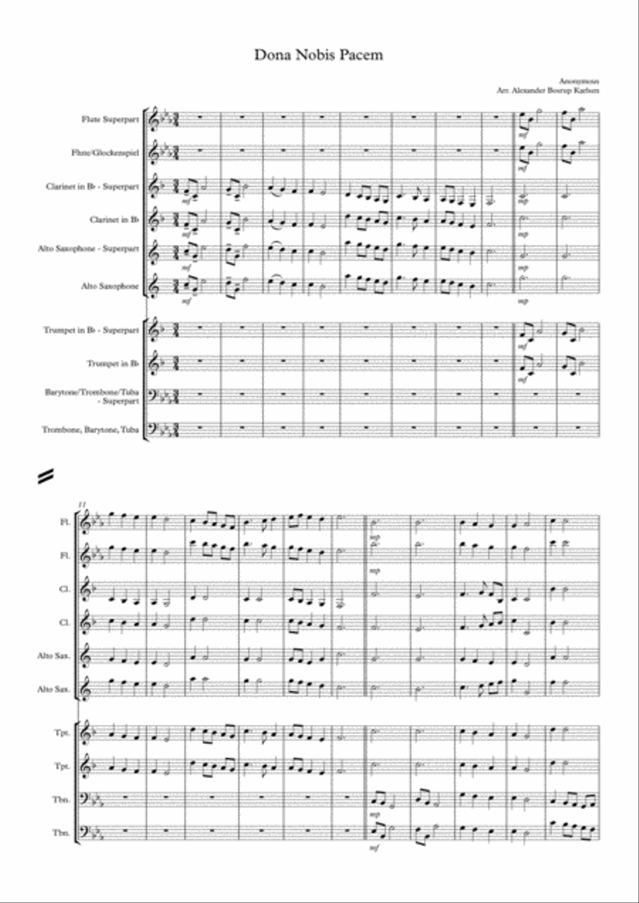 Dona Nobis Pacem Concert Band scores gallery preview page 1