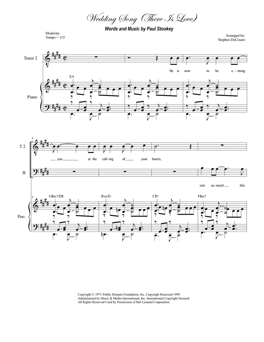 Wedding Song (There Is Love) TTB scores gallery preview page 1