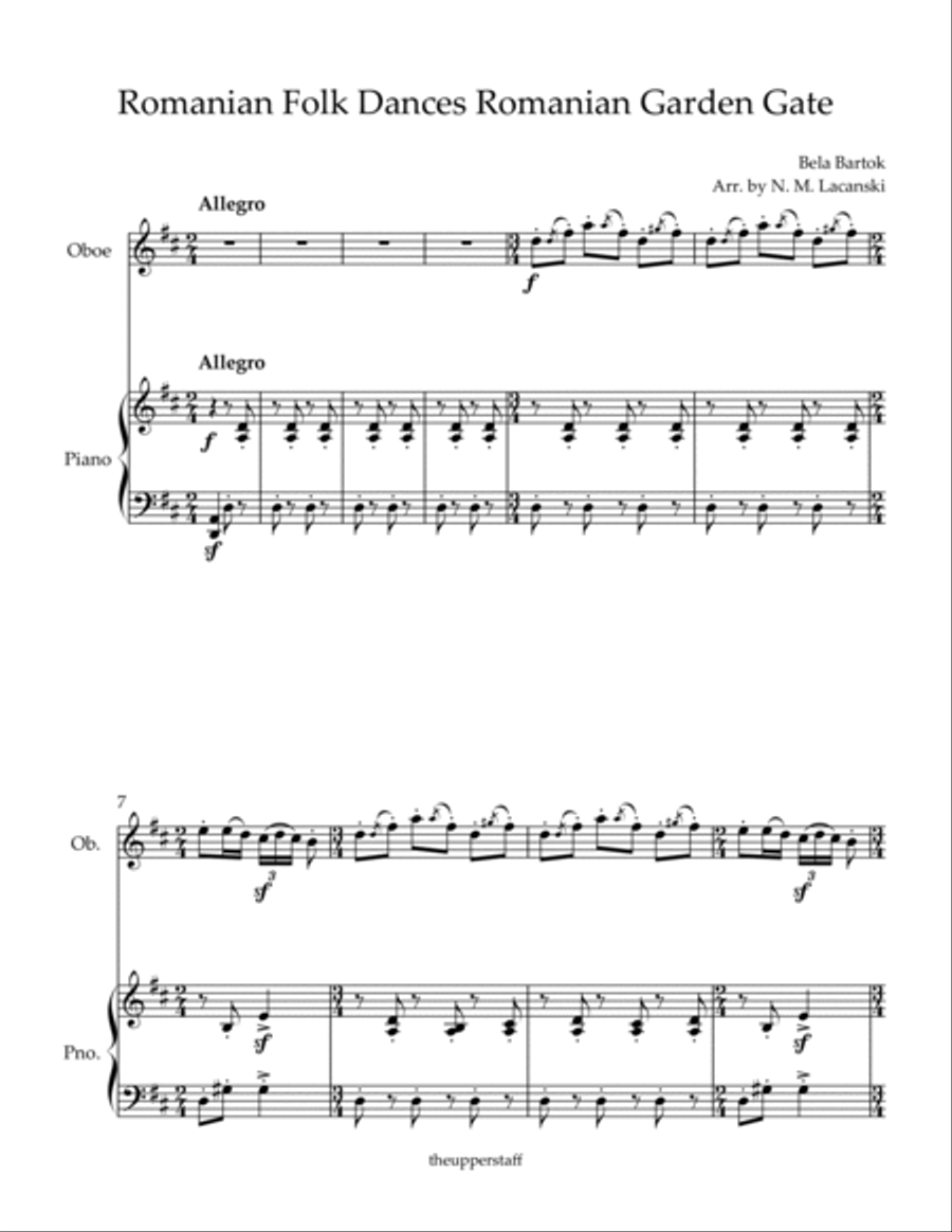 Romanian Folk Dances Romanian Garden Gate Piano scores gallery preview page 2