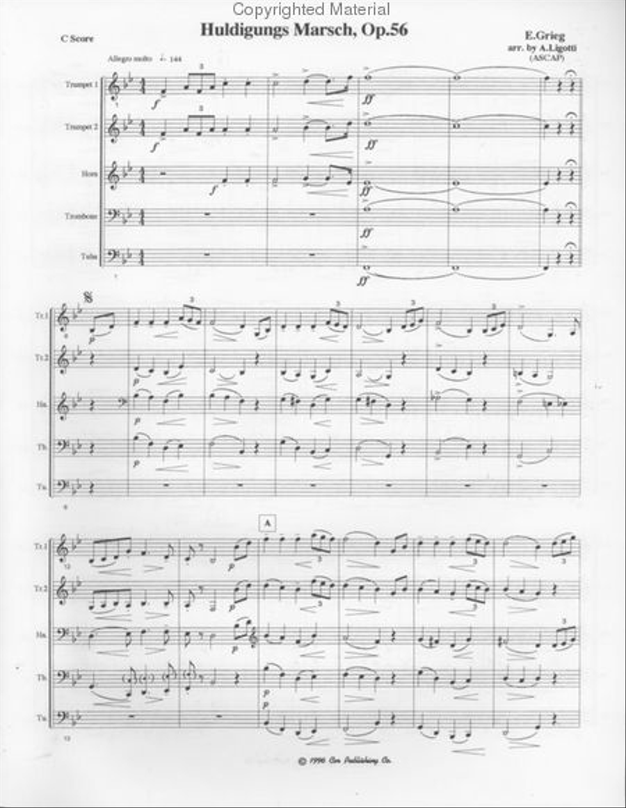 Huldigungs Marsch (Albert Ligotti) Brass Quintet scores gallery preview page 2