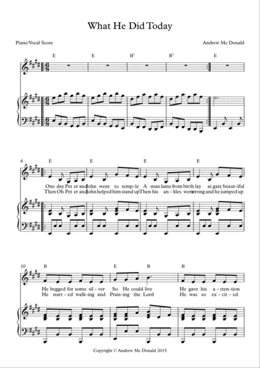 What He Did Today Voice scores gallery preview page 2