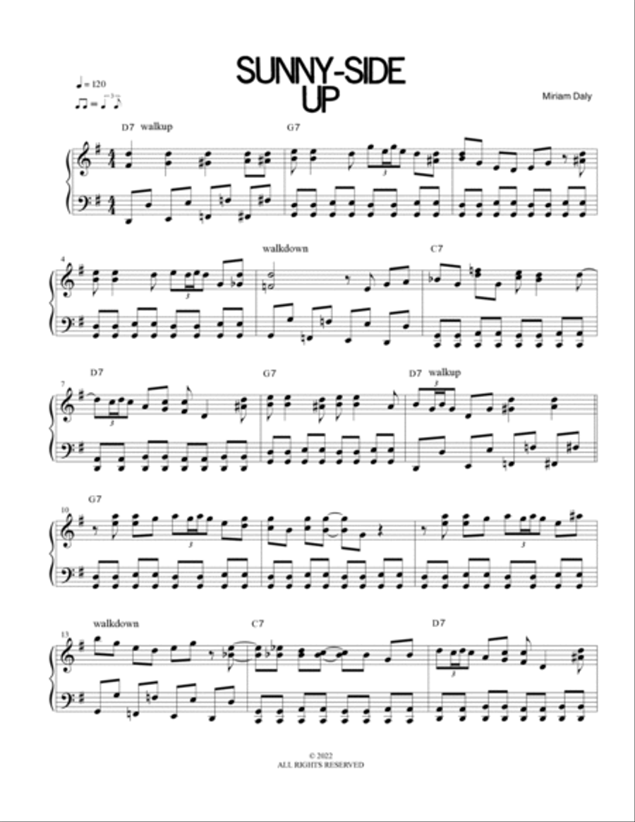 Sunny-Side Up Piano Solo scores gallery preview page 2