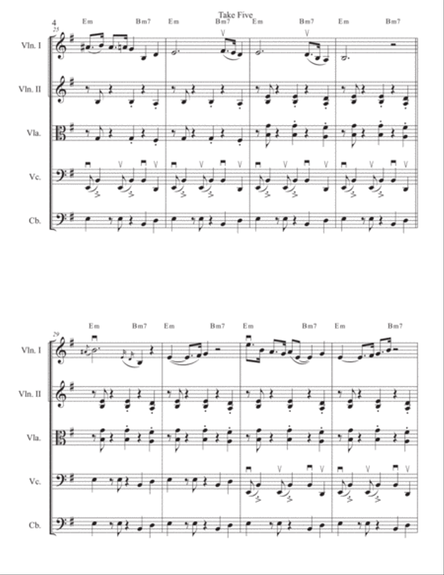 Take Five Take Five String Quartet scores gallery preview page 5