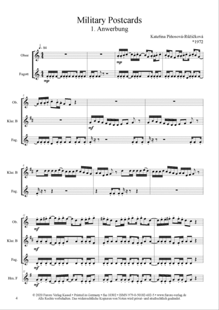 Military Postcards Woodwind Quintet scores gallery preview page 2
