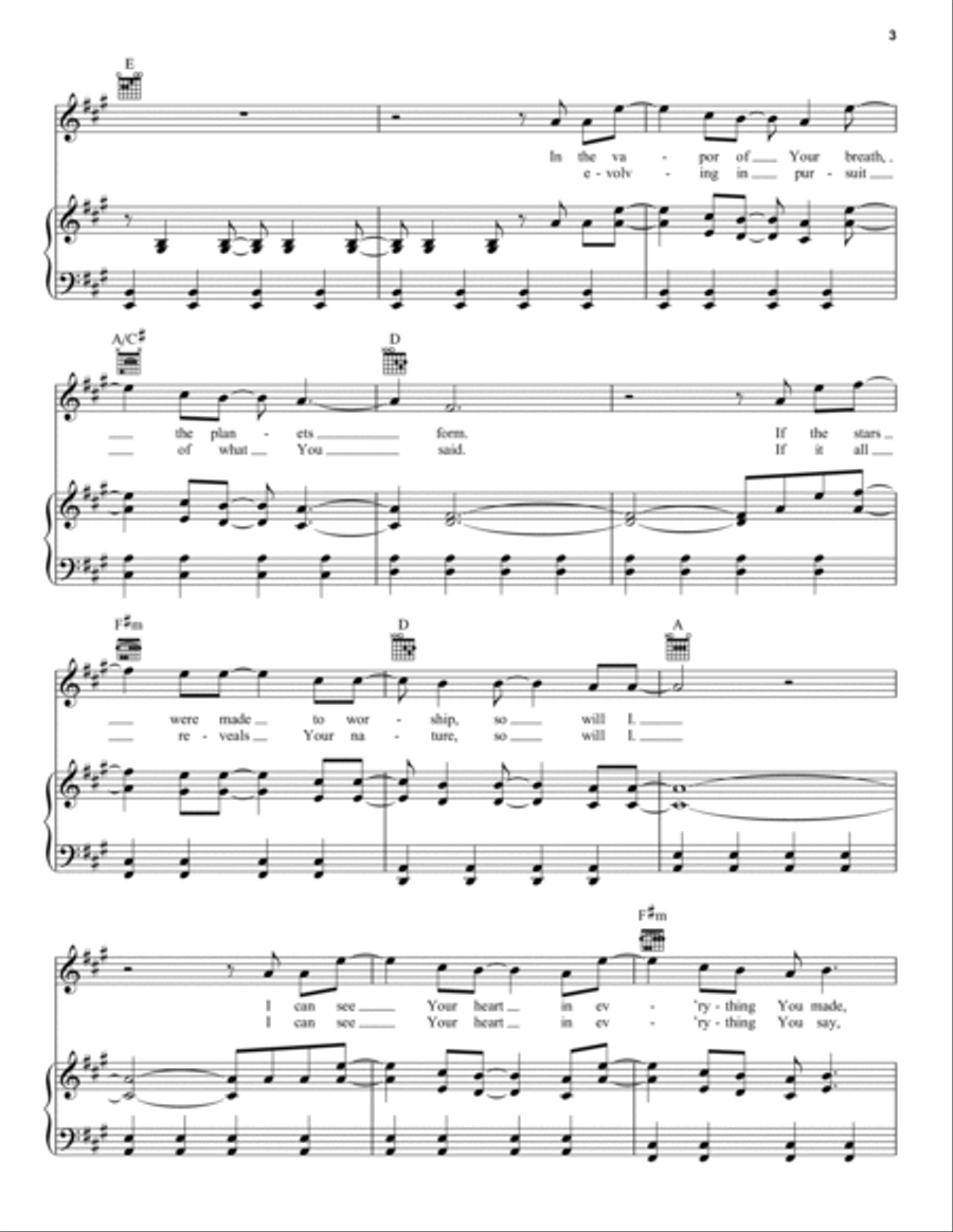 So Will I (100 Billion X) Piano, Vocal, Guitar scores gallery preview page 3
