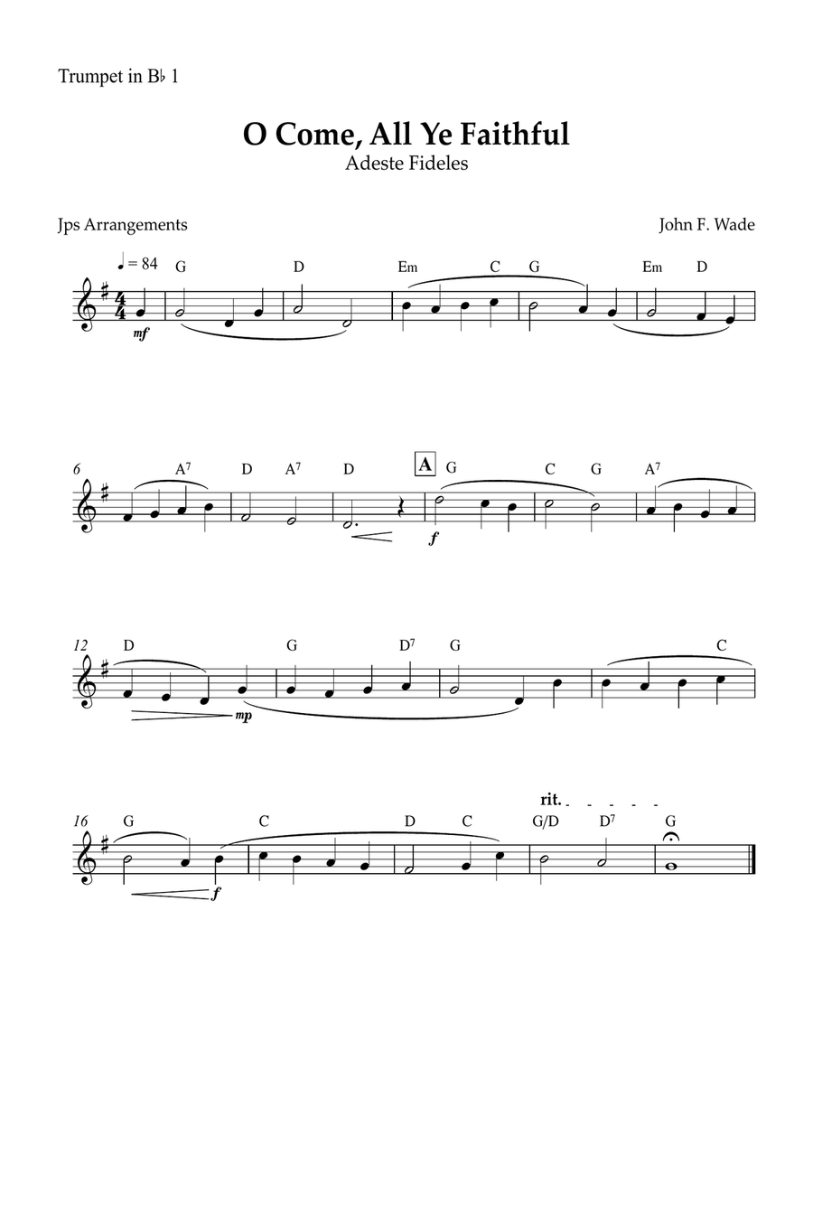 O Come, All Ye Faithful for brass quartet Brass Quartet scores gallery preview page 3