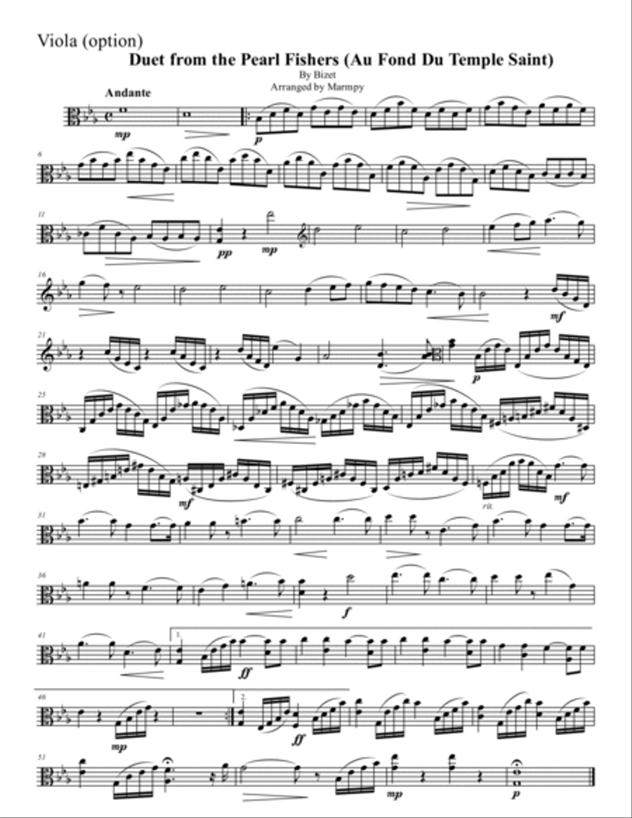 Duet from the Pearl Fishers by Bizet Duet from the Pearl Fishers by Bizet String Trio scores gallery preview page 3