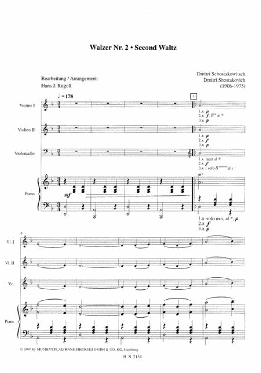 Second Waltz (from Jazz Suite No. 2) Clarinet scores gallery preview page 2