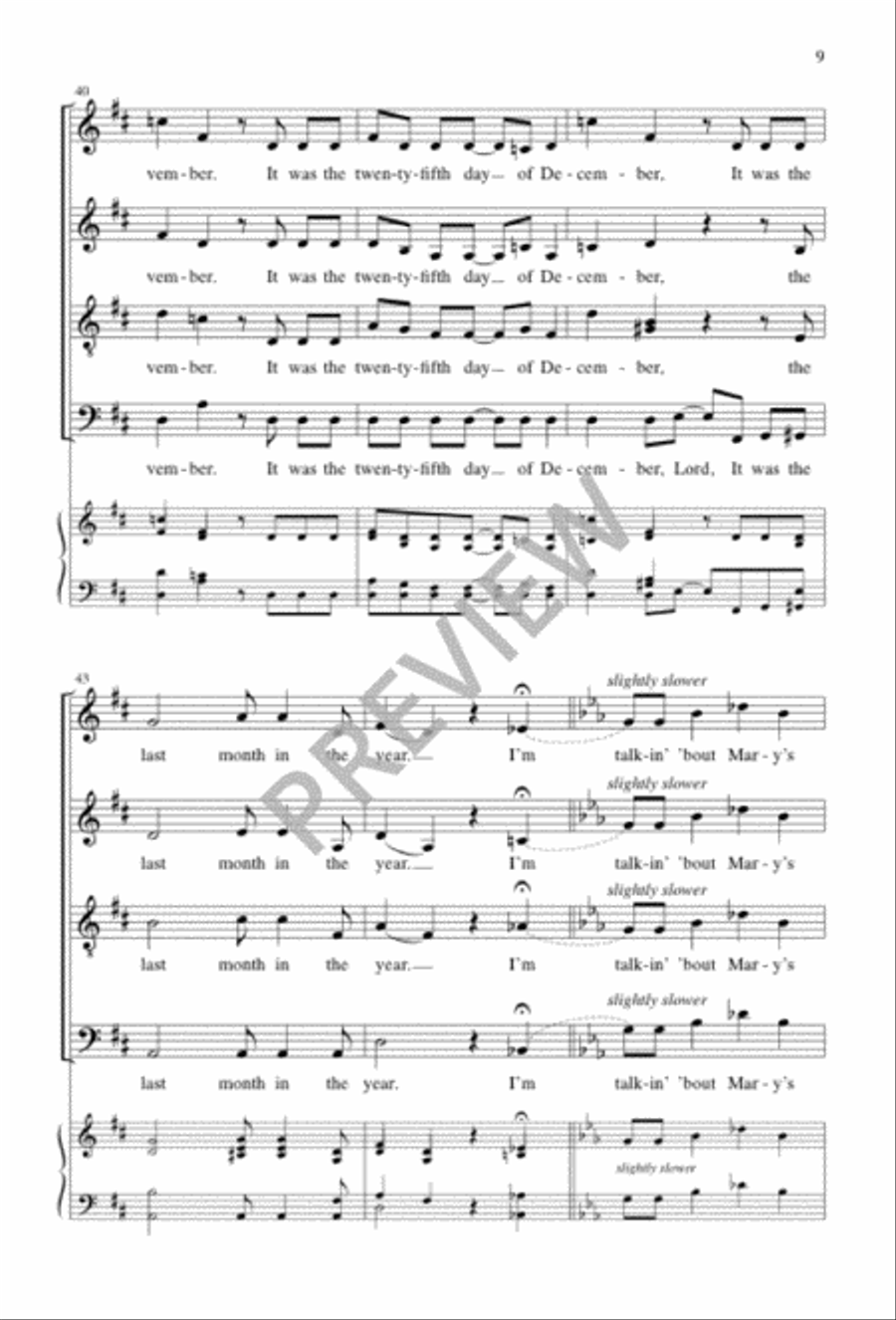 What Month Was Jesus Born In? 4-Part scores gallery preview page 9