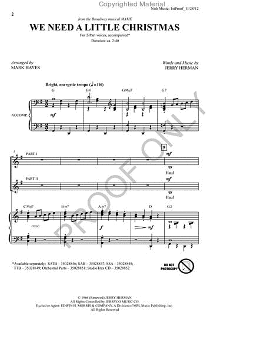 We Need a Little Christmas 2-Part scores gallery preview page 2