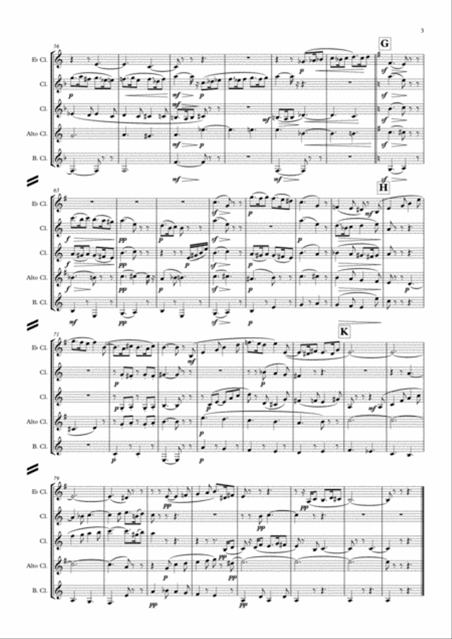 Fauré: Pelleas et Melisande Op.78 III. Sicilienne - clarinet quintet Clarinet Quintet scores gallery preview page 3