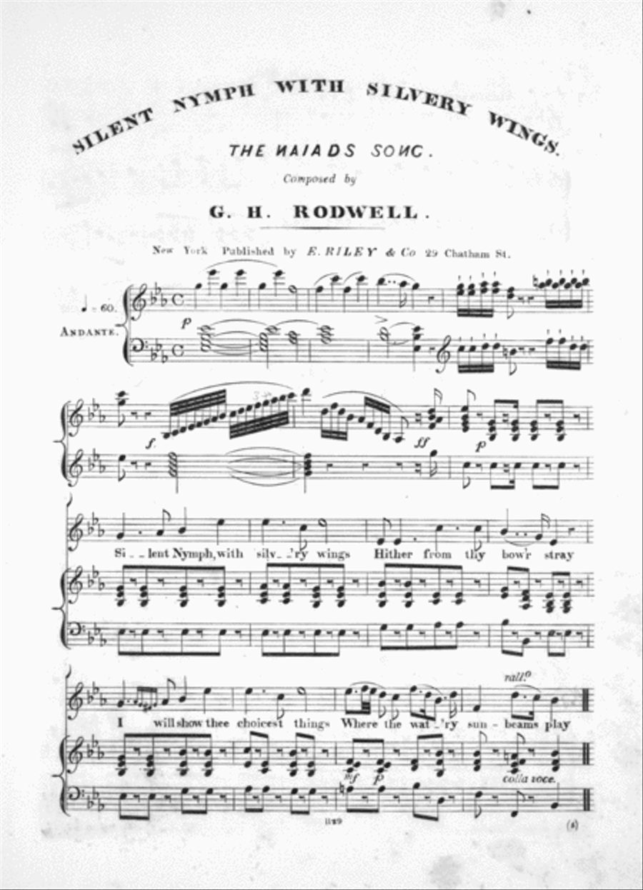 Silent Nymph With silvery Wings. The Naiads Song in the New Romantic Operatic Burletta of Lurline, or, The Revolt of the Naiades Voice scores gallery preview page 2
