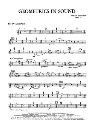 Geometrics in Sound, Op. 29: 1st B-flat Clarinet