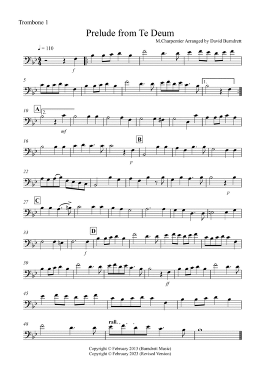 Prelude from Te Deum for Trombone Quartet image number null
