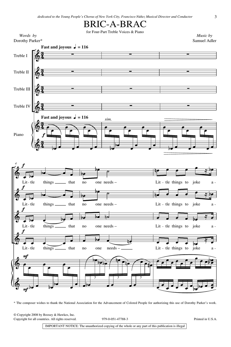 Bric-A-Brac 4-Part scores gallery preview page 1