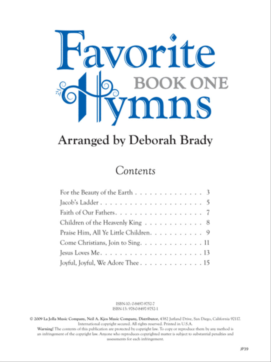 Favorite Hymns, Book One