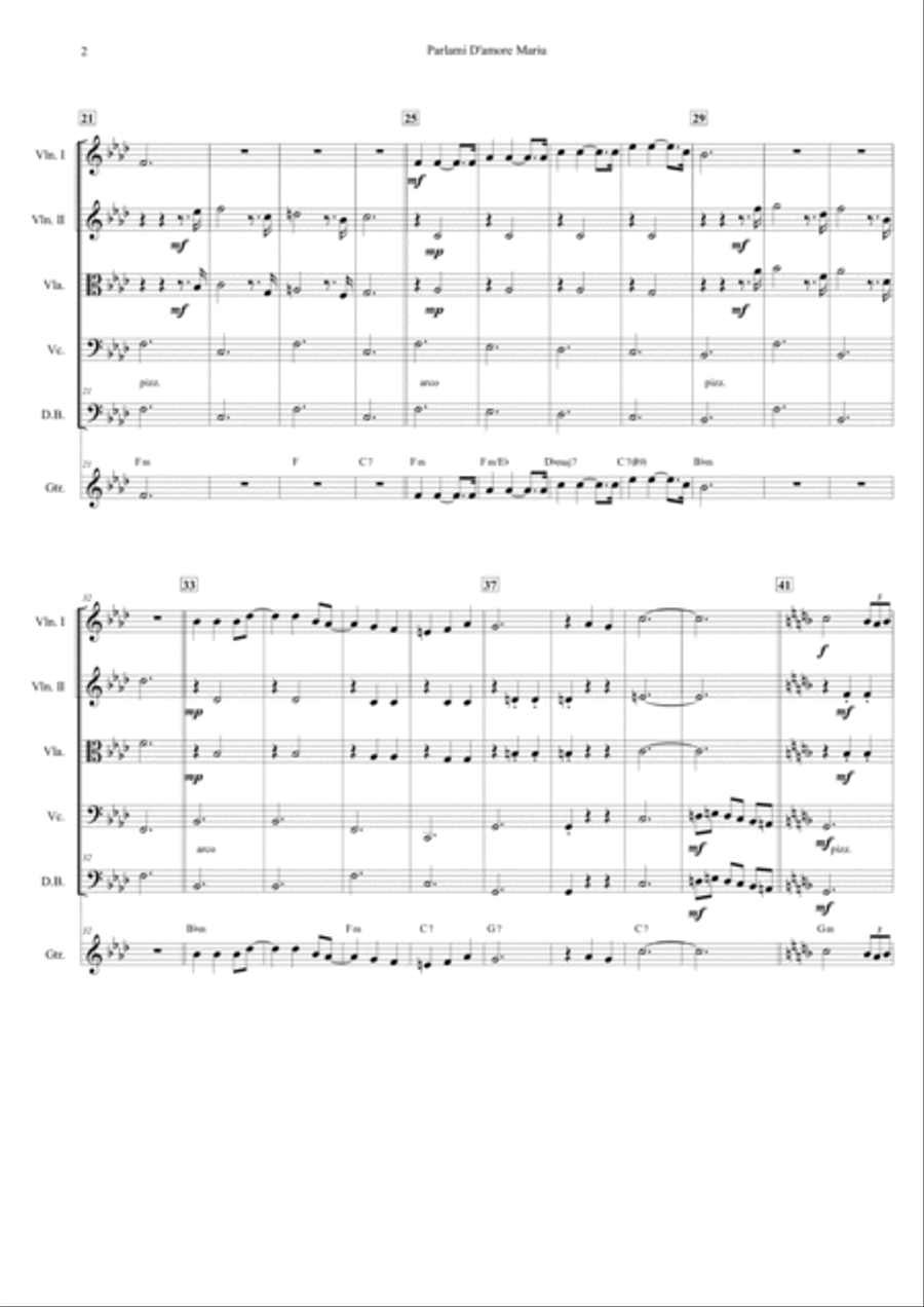 Parlami D'amore Mariu Parlami D'amore Mariu String Orchestra scores gallery preview page 3