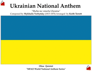 Book cover for Ukrainian National Anthem for Oboe Quintet & Piano MFAO World National Anthem Series