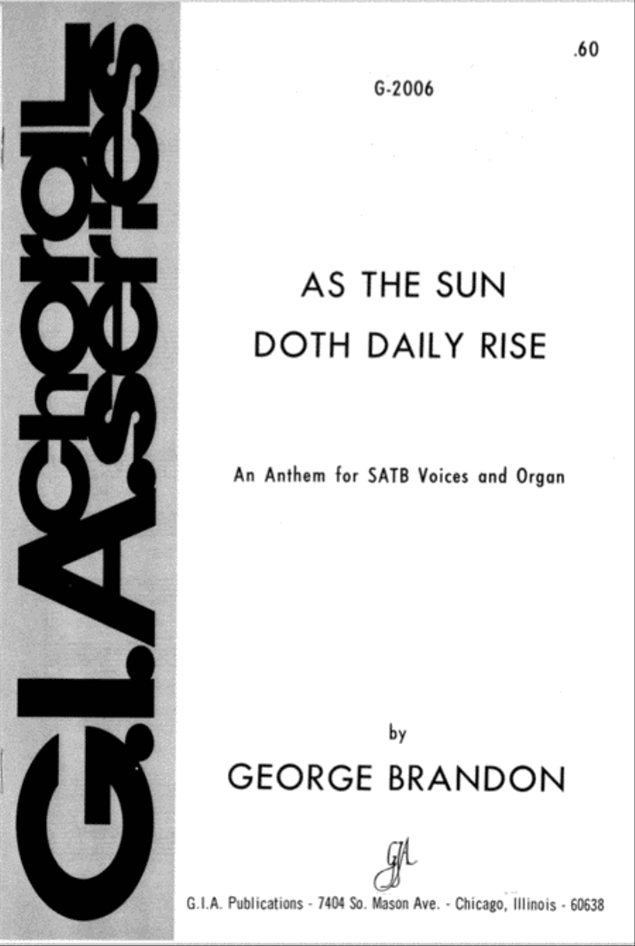 As the Sun Doth Daily Rise 4-Part scores gallery preview page 1