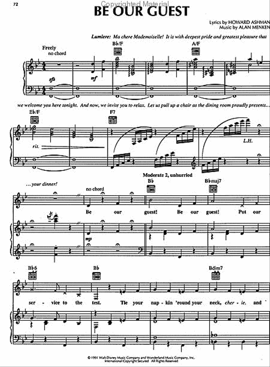 Disney's Beauty and the Beast: The Broadway Musical Piano, Vocal, Guitar scores gallery preview page 2