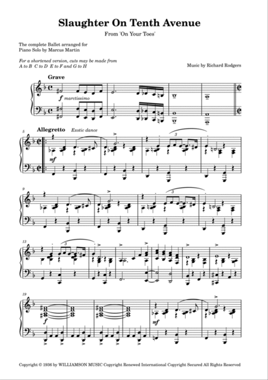 Slaughter On Tenth Avenue Piano Solo scores gallery preview page 2