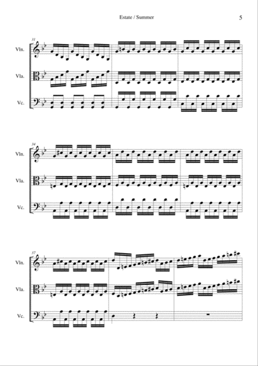 Storm Cocerto No.2 in G Minor (Summer) String Trio scores gallery preview page 5