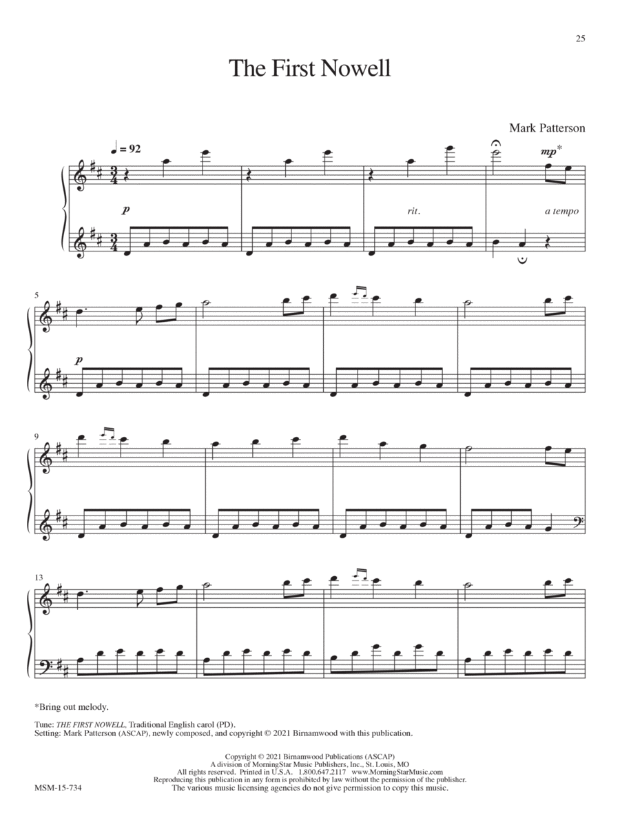 The First Nowell Piano Solo scores gallery preview page 1