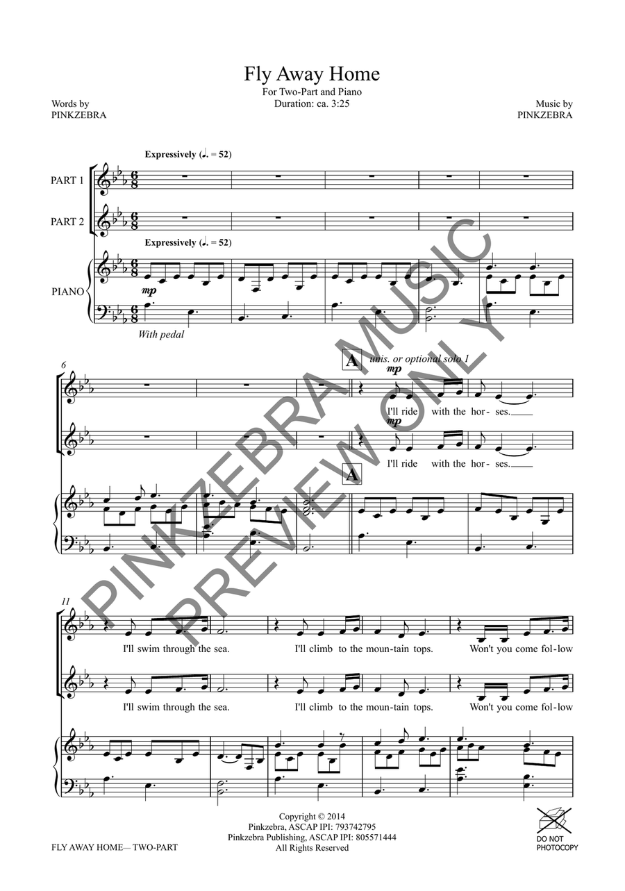 Fly Away Home (Two-Part) 2-Part scores gallery preview page 3