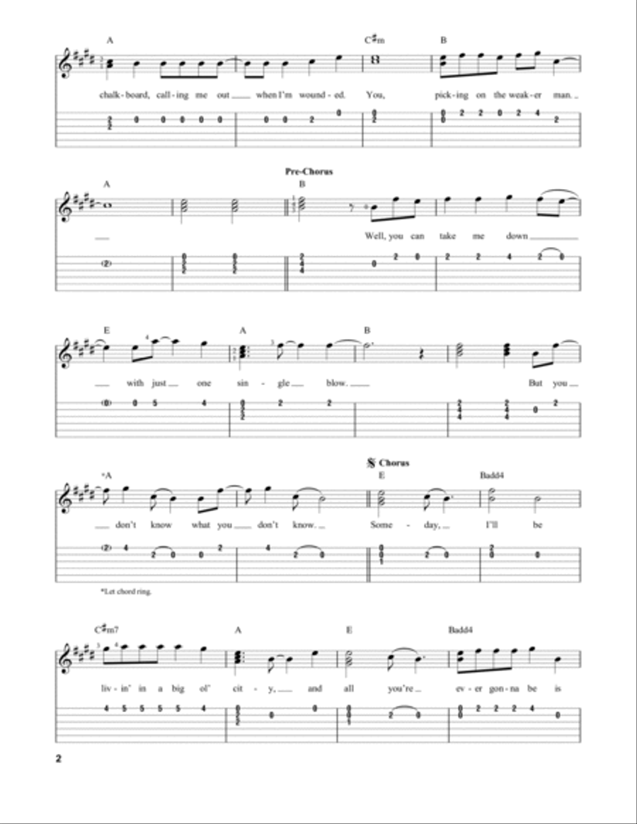Mean Acoustic Guitar scores gallery preview page 2
