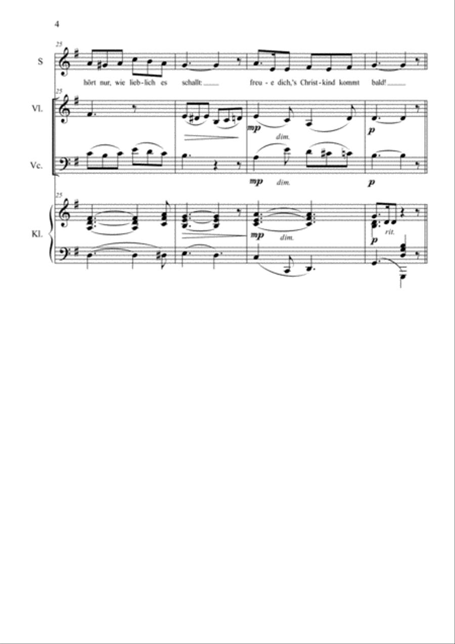 Leise rieselt der Schnee Piano Trio scores gallery preview page 4