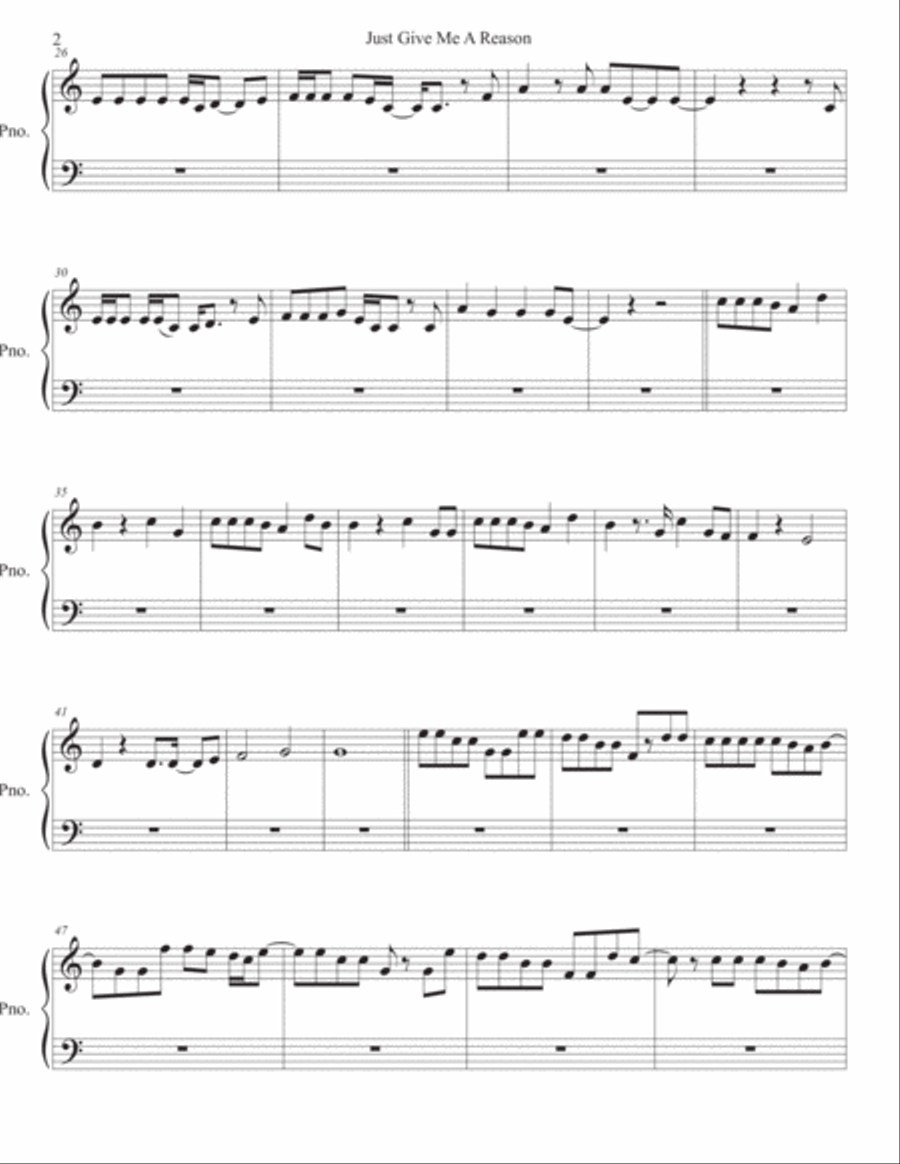 Just Give Me A Reason Easy Piano scores gallery preview page 2
