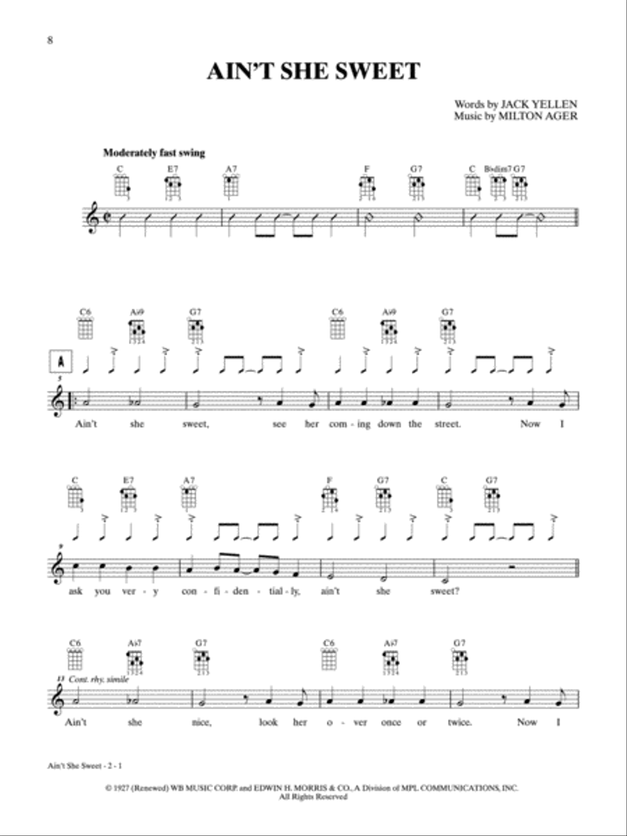 Ain't She Sweet Ain't She Sweet Ukulele scores gallery preview page 1