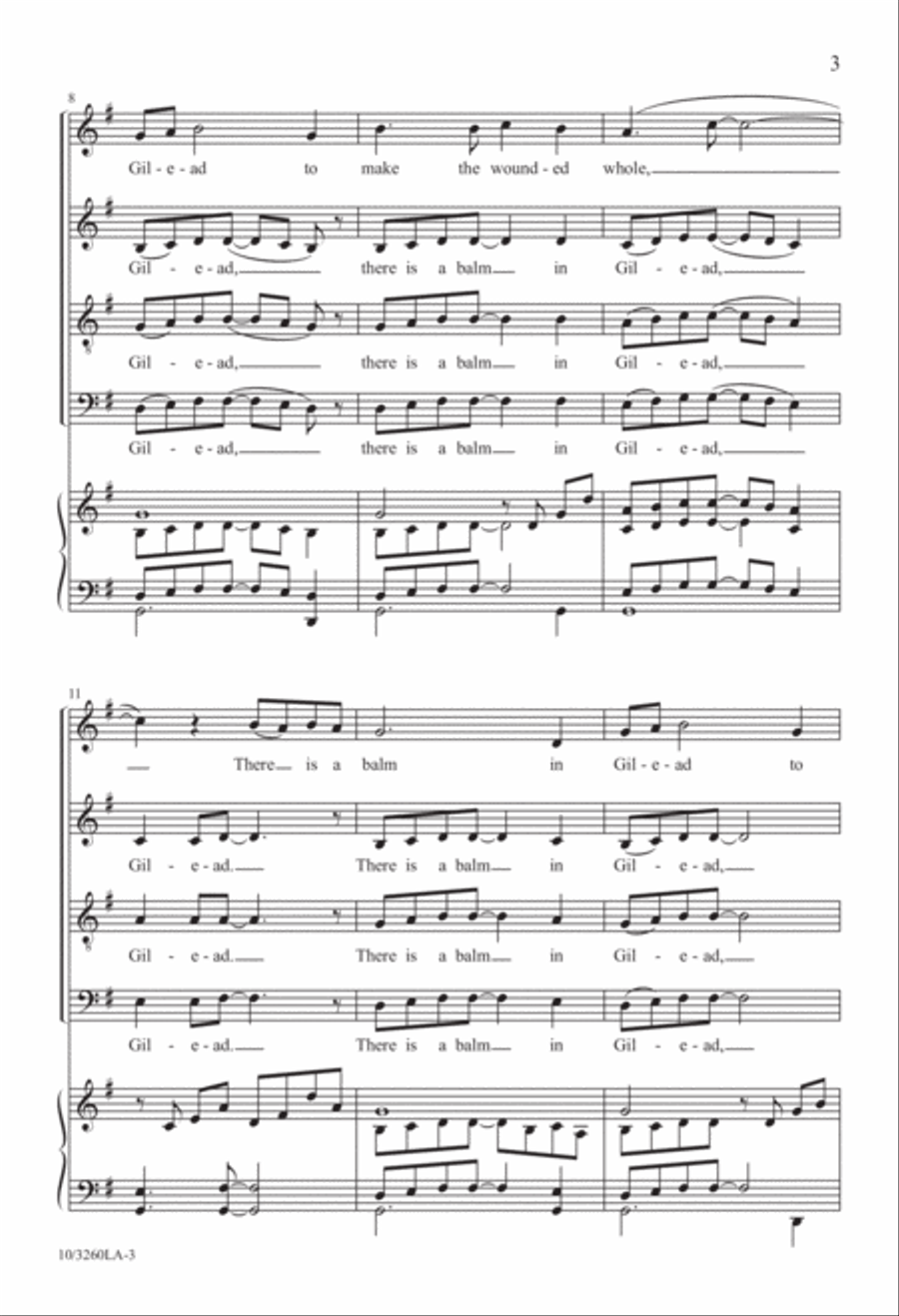 There Is a Balm in Gilead 4-Part scores gallery preview page 3