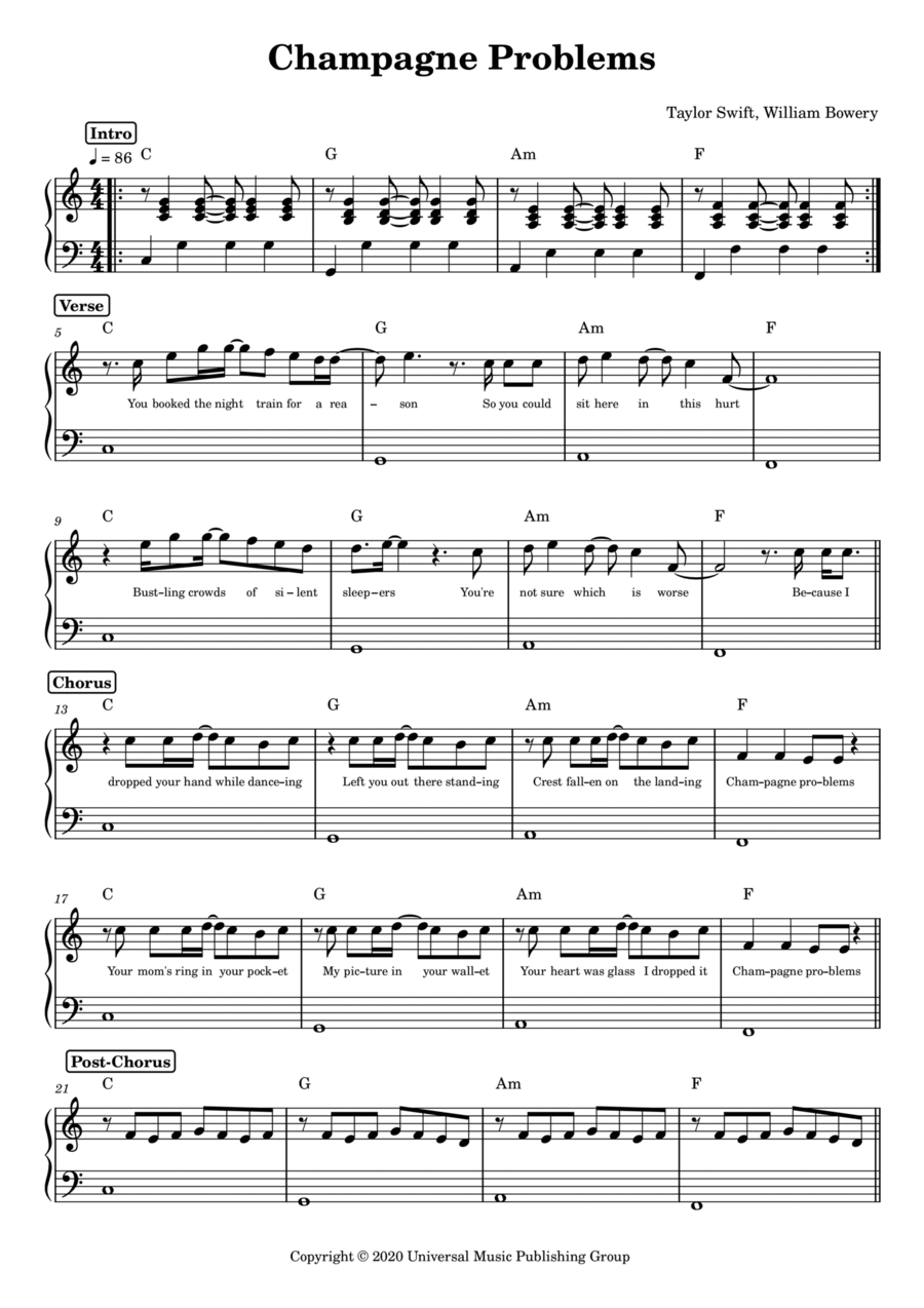Champagne Problems Champagne Problems Voice scores gallery preview page 1