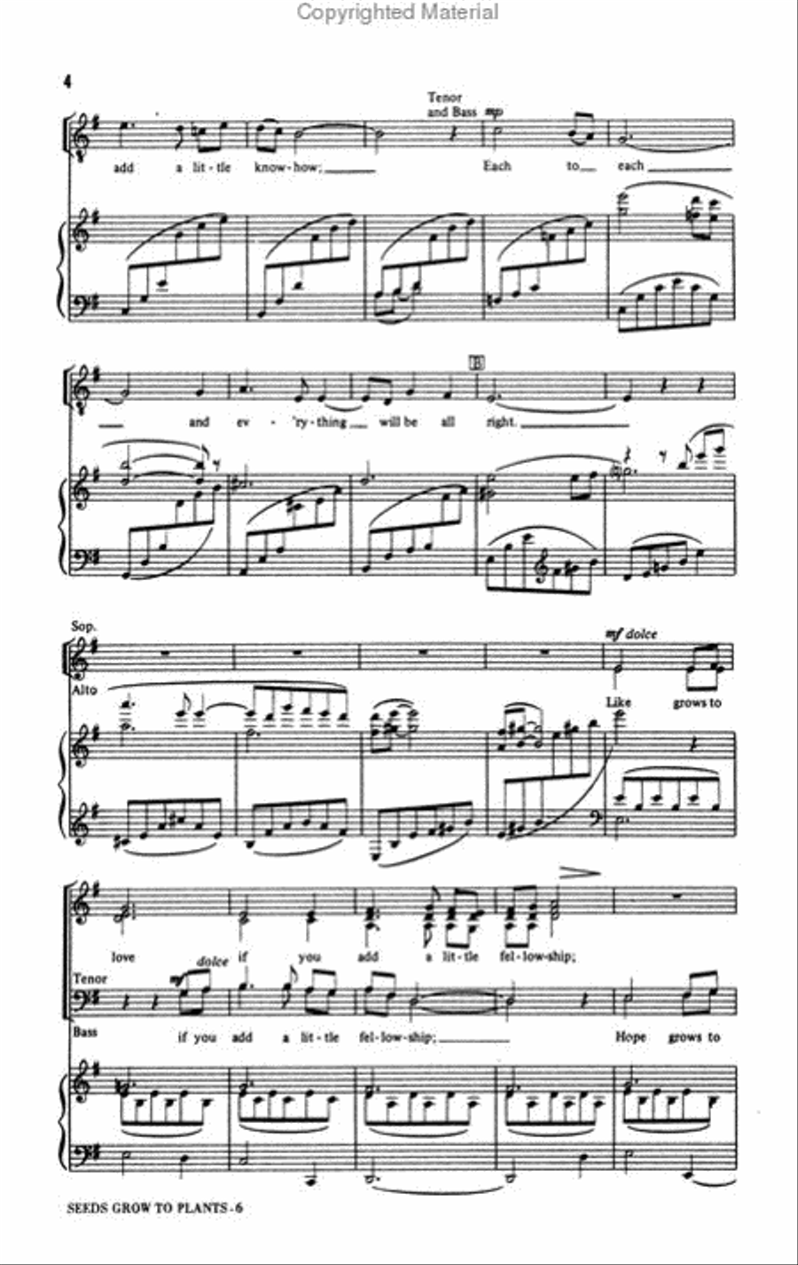 Seeds Grow To Plants (from 'Canticles of America') 4-Part scores gallery preview page 3
