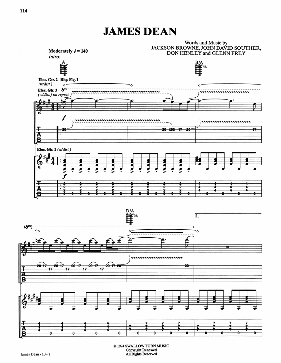 James Dean Acoustic Guitar scores gallery preview page 1