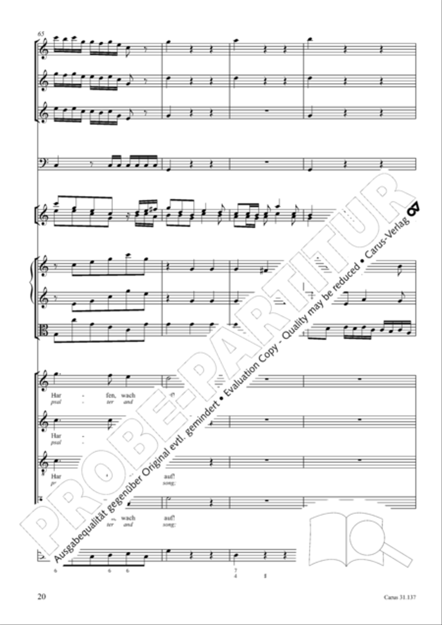 Praise ye, Almighty God, King and our ruler exalted (Lobe den Herren, den machtigen Konig der Ehren) ATB scores gallery preview page 21