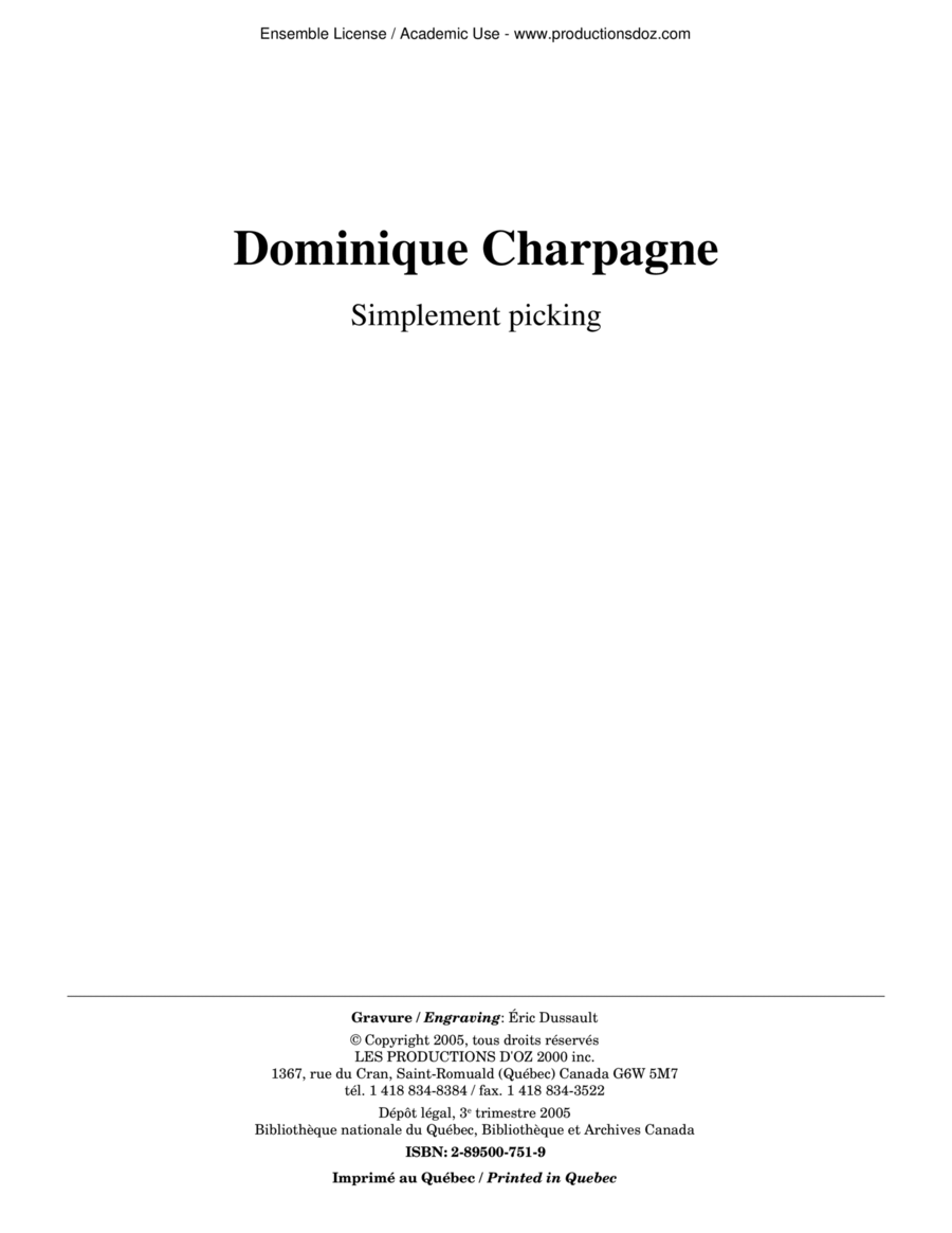 Simplement picking Simplement picking Classical Guitar scores gallery preview page 1