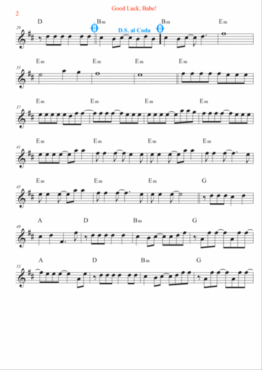 Good Luck, Babe! Violin Solo scores gallery preview page 2