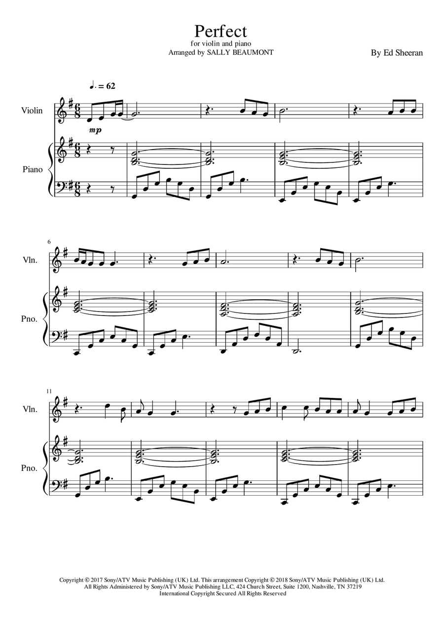 Perfect Violin Solo scores gallery preview page 1