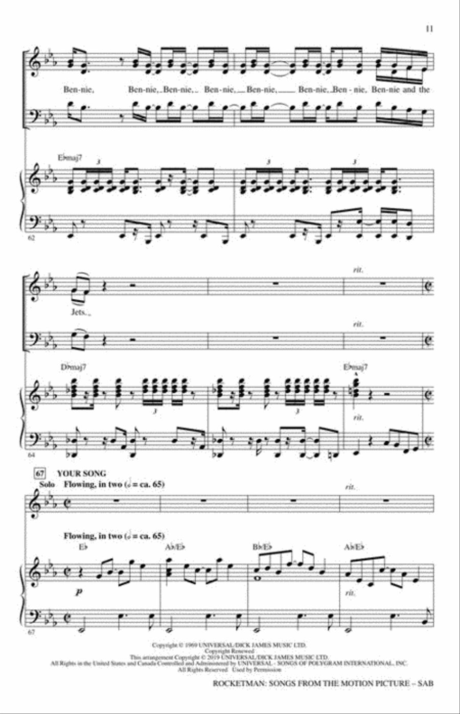 Rocketman: Songs from the Motion Picture 3-Part scores gallery preview page 5