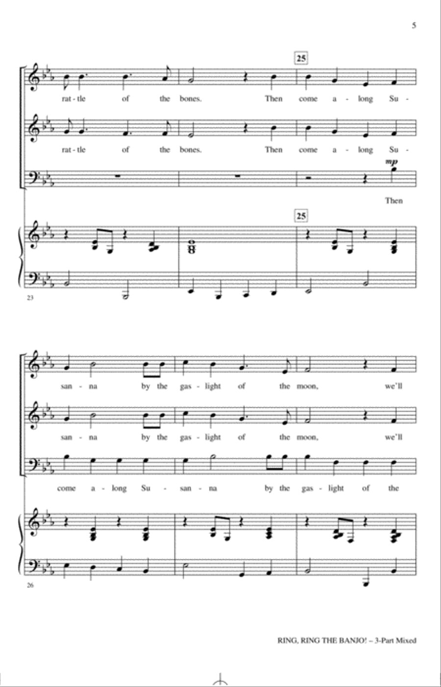 Ring, Ring The Banjo! (arr. Glenda E. Franklin) 3-Part scores gallery preview page 4