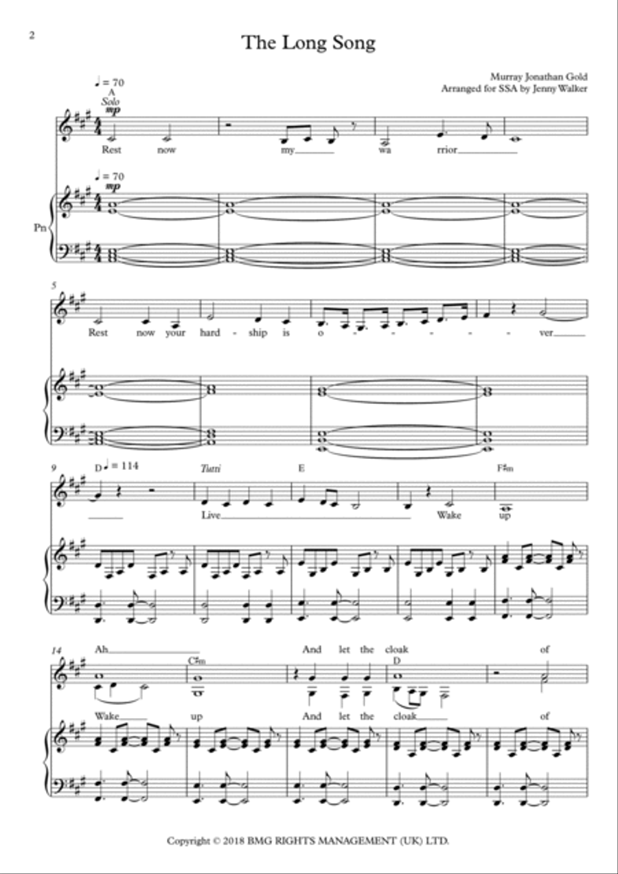 The Long Song SSA scores gallery preview page 2