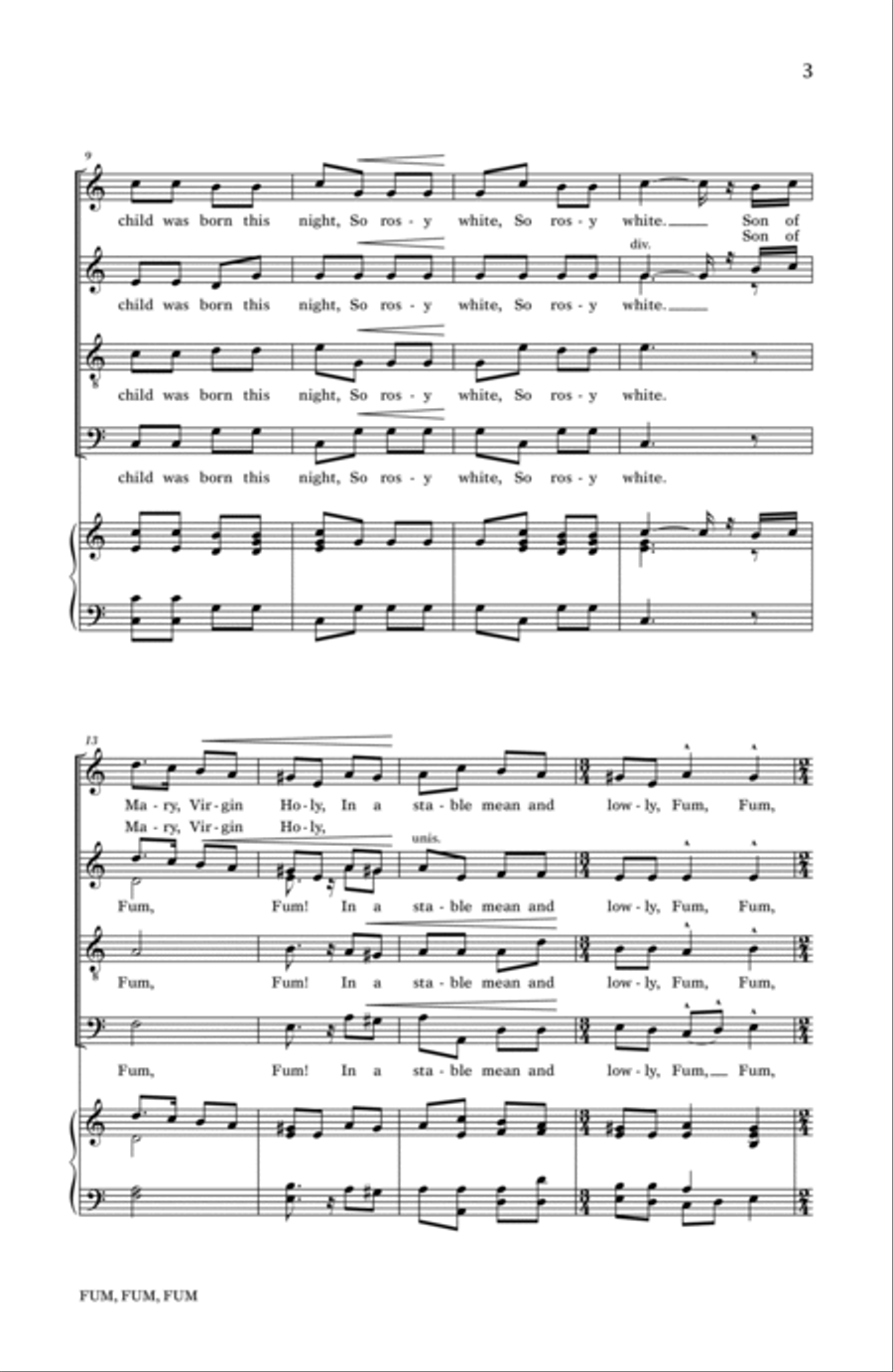 Fum, Fum, Fum 4-Part scores gallery preview page 2