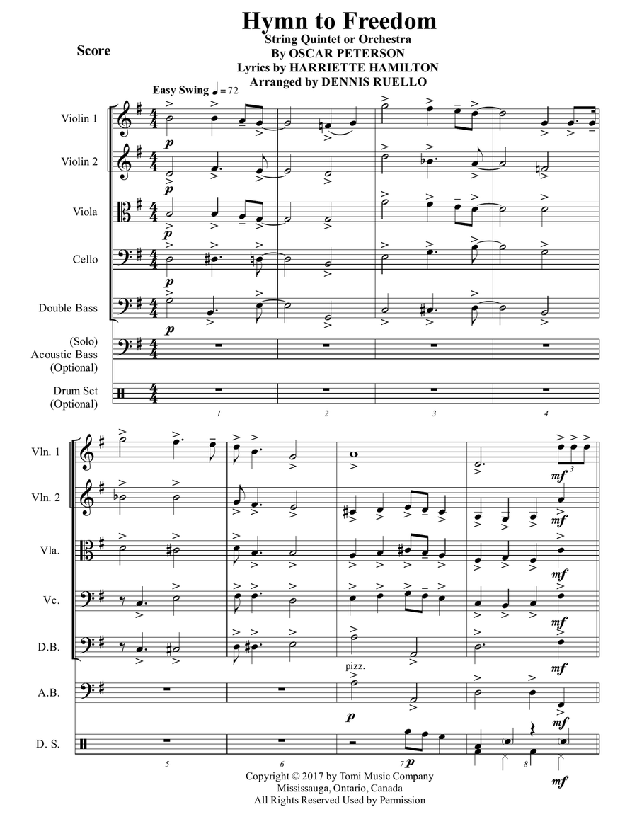 Hymn To Freedom Hymn To Freedom String Orchestra scores gallery preview page 1