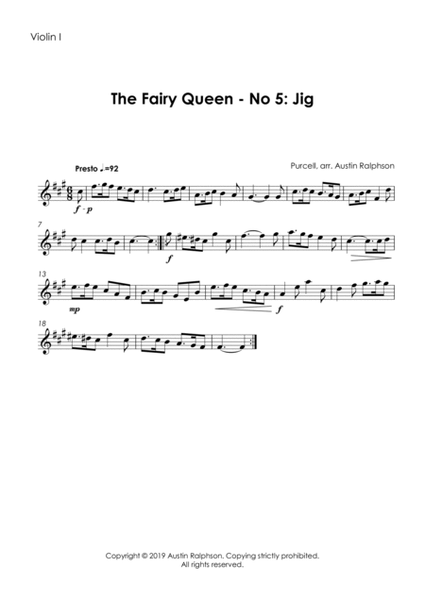 The Fairy Queen (Purcell) No.5: Jig - string quartet image number null