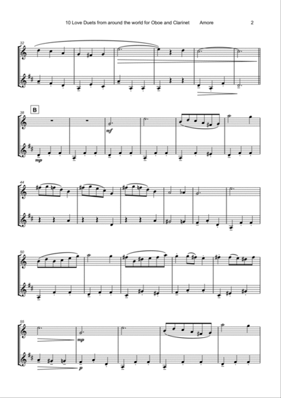 10 Love Duets for Oboe and Clarinet