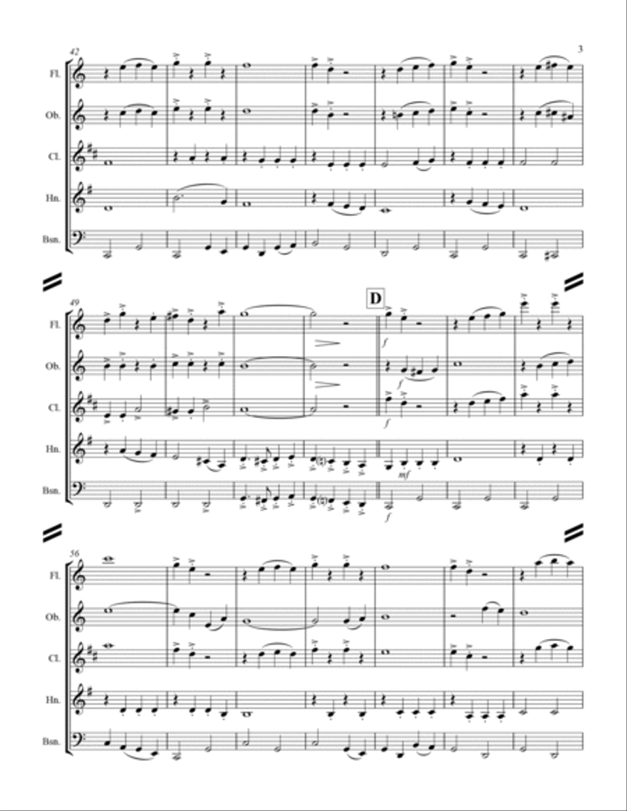 March - “Colonel Bogey” (for Woodwind Quintet) Woodwind Quintet scores gallery preview page 4