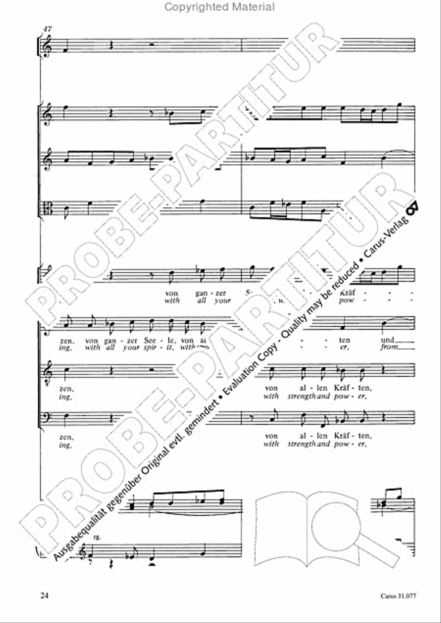 The Lord your God you shall now be loving (Du sollt Gott, deinen Herren, lieben) 4-Part scores gallery preview page 25