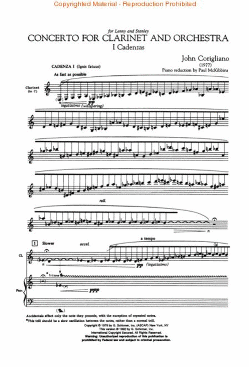 Clarinet Concerto – Revised Edition